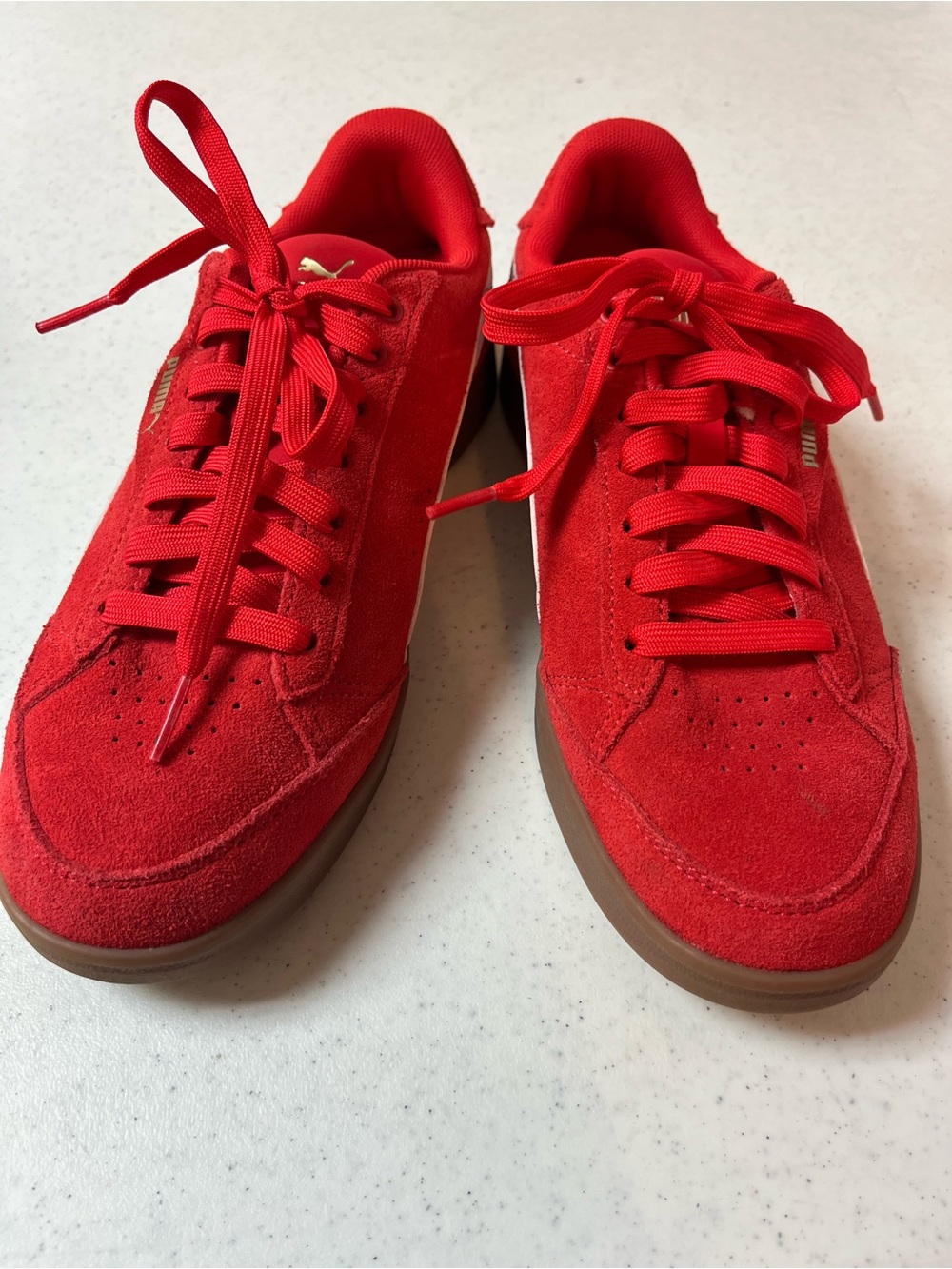 Puma Red Sneakers with White Formstripe